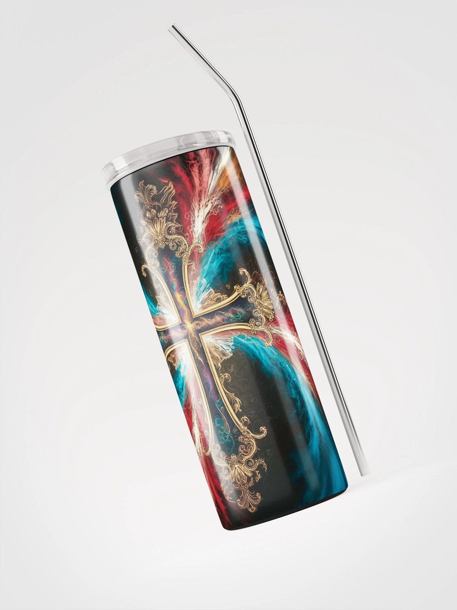 Lift Me Up Lord 3D Christian Cross Red Gold 20 Oz Tumbler product image (3)