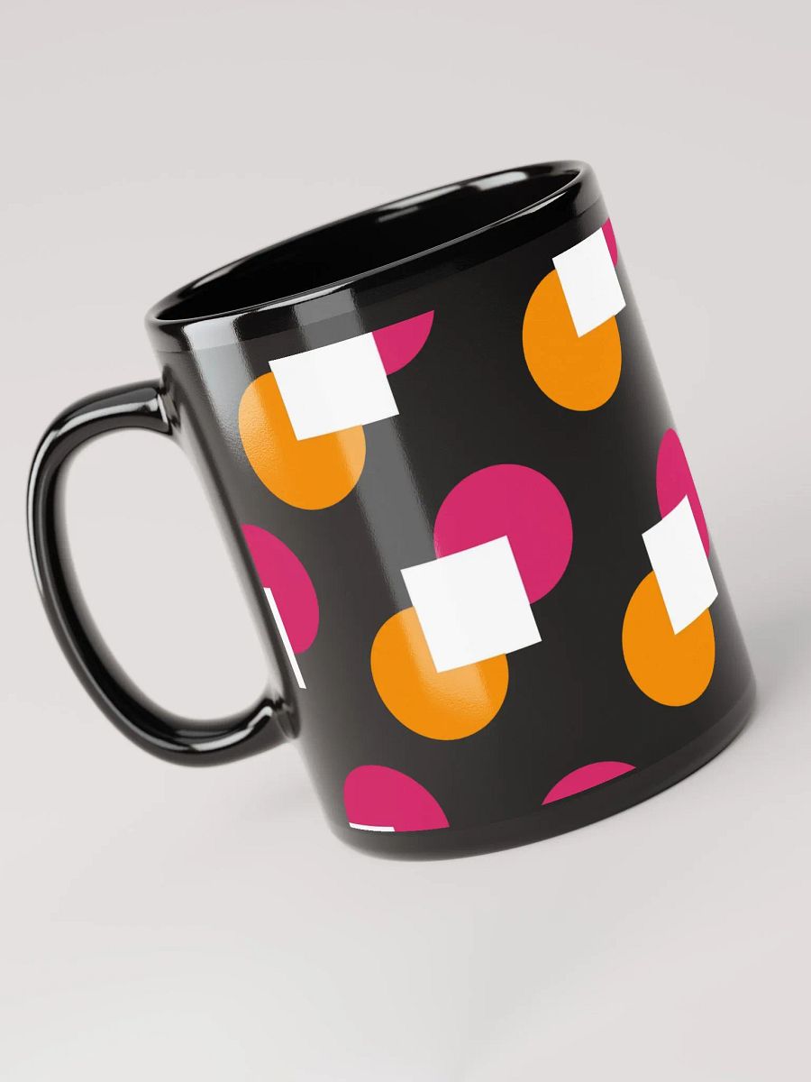 Circles and Squares Pattern Design Black Mug product image (6)