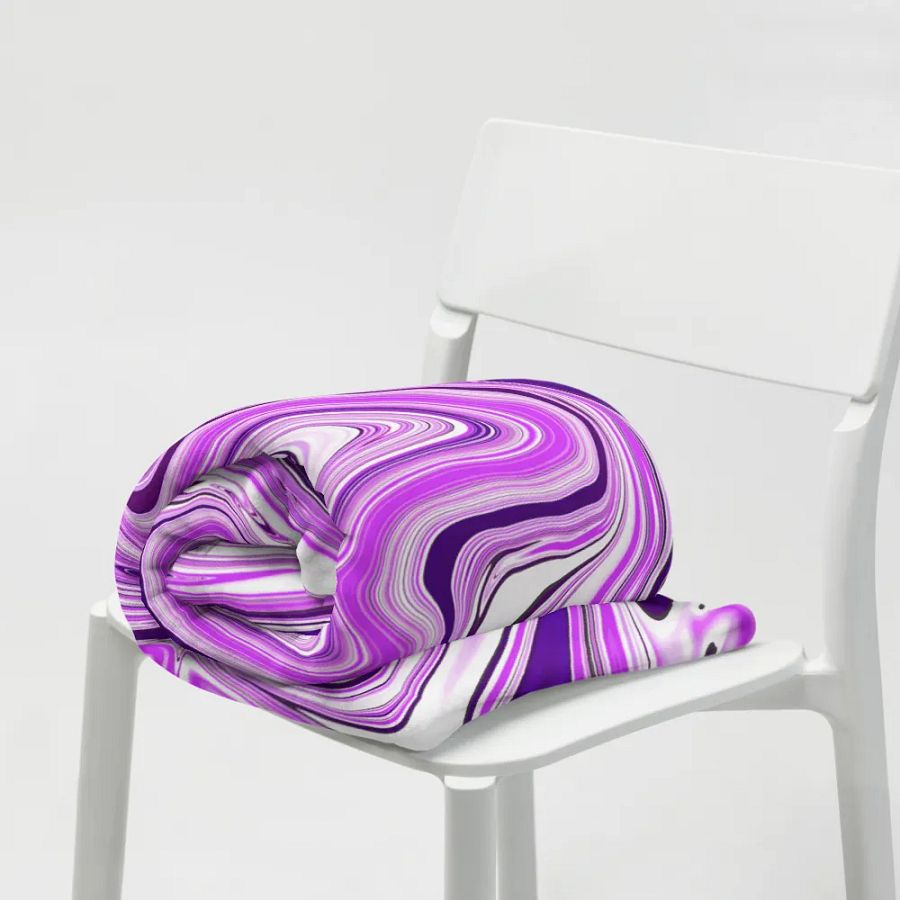 Throw Blanket - Purple Digital Fluid Art product image (9)