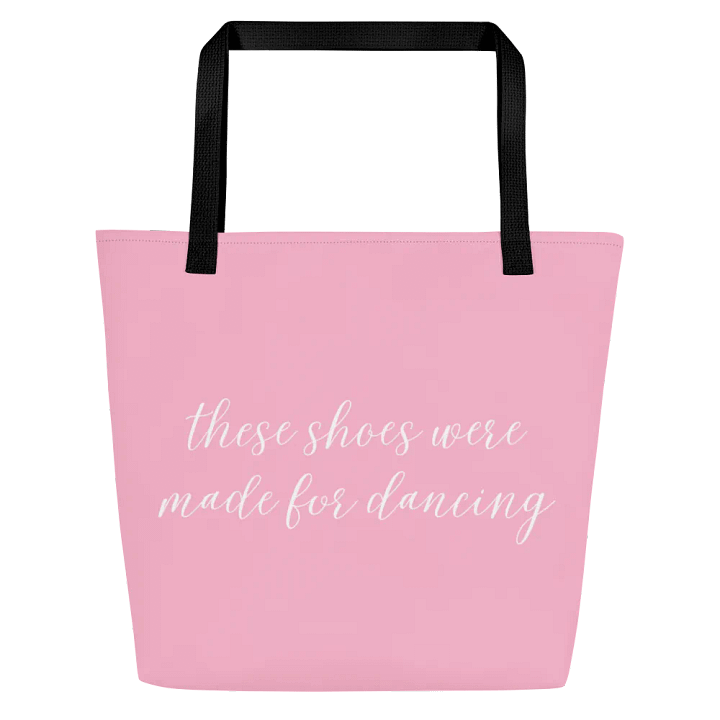 Shoe Bag Tote | Light Pink with White Logo and Quote product image (1)