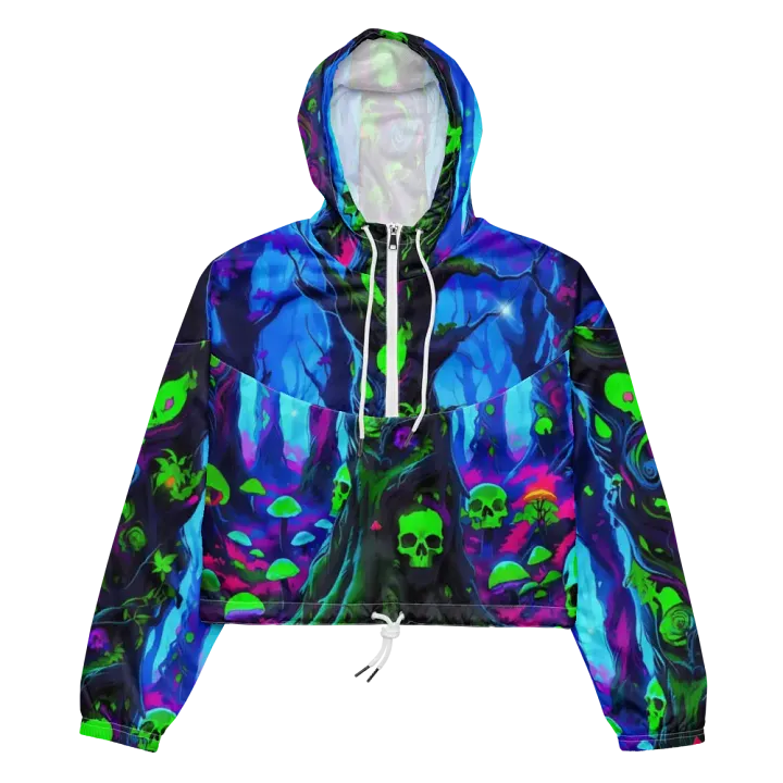 Neon Skull Forest Women's Windbreaker product image (2)