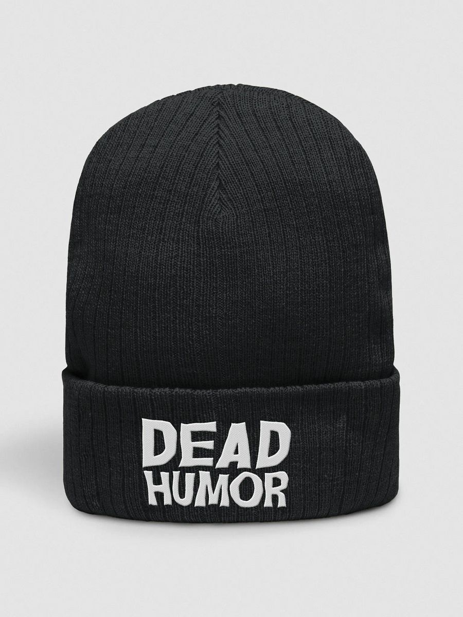 Dead Humor Spooky Text Black Embroidered Beanie product image (1)