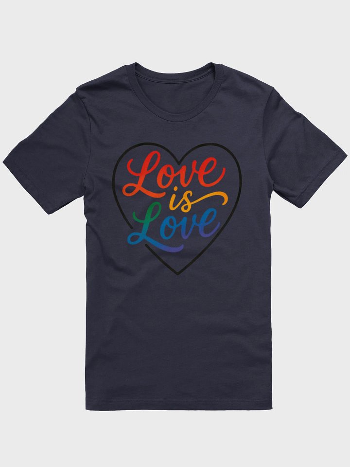 Love is Love Pride T-Shirt | LGBTQ+ Rainbow Heart Design | Equality Tee product image (2)