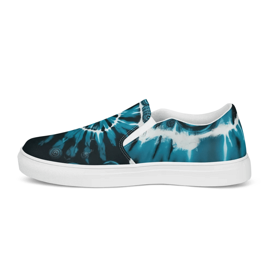 Ocean Tie and Dye Spirals Women's Canvas Slip-Ons product image (9)