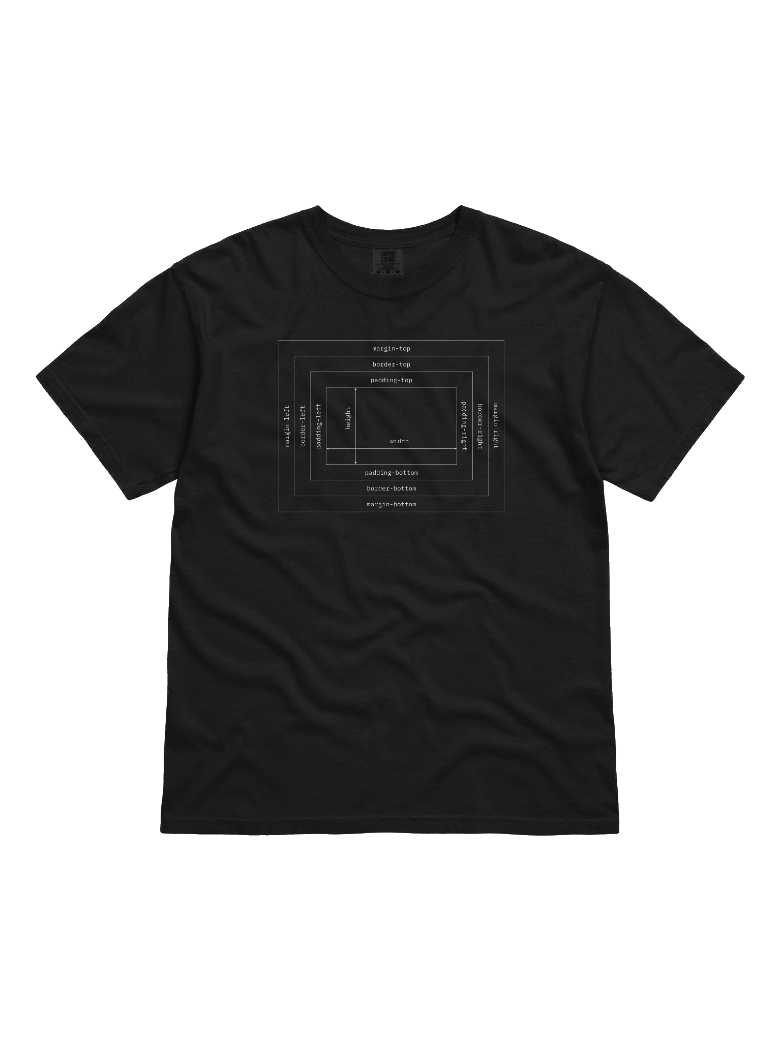 CSS box model monochrome t-shirt product image (1)