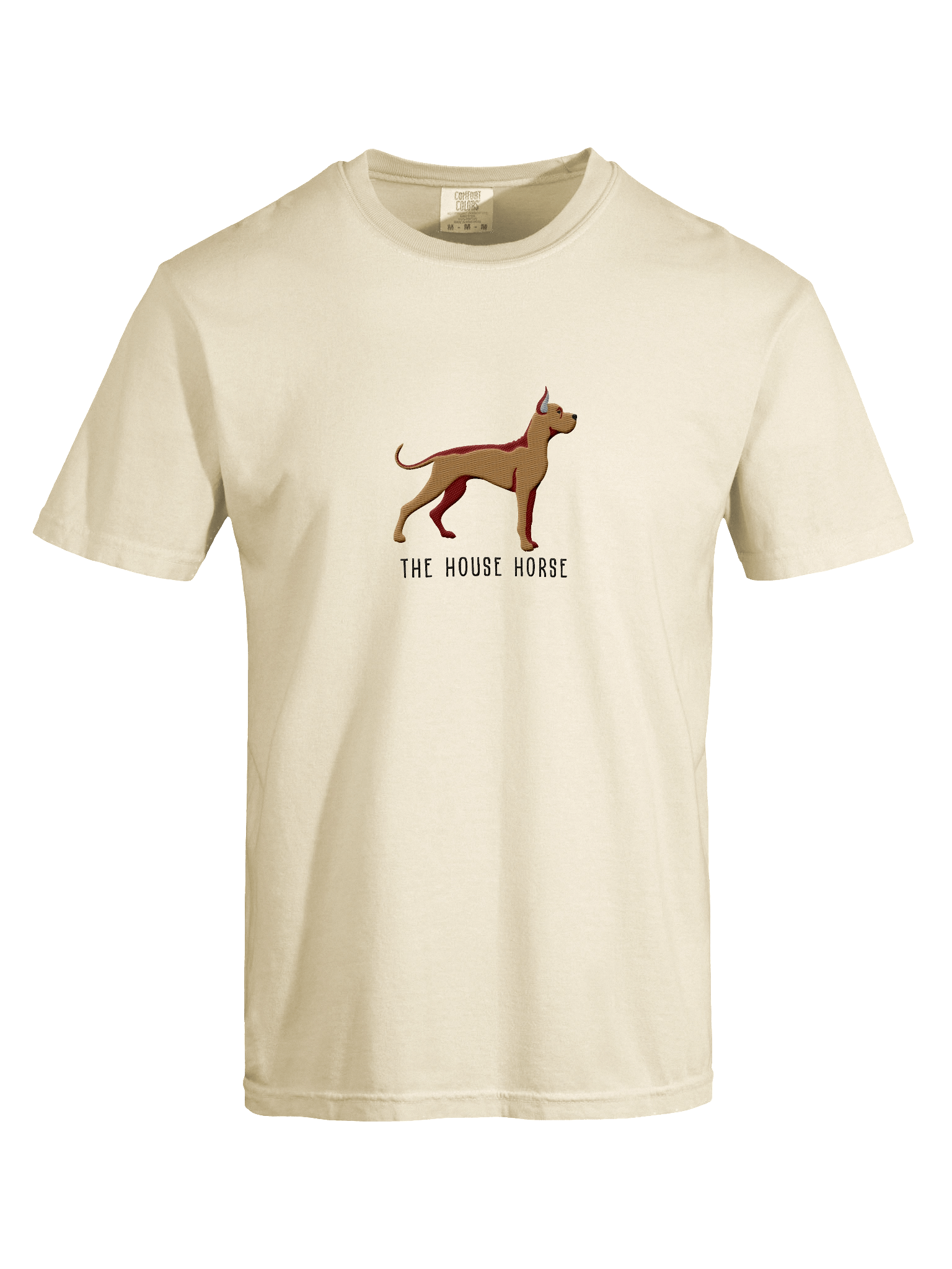 The House Horse T-Shirt(Embroidered) of a Great Dane(Tan, Cropped Ears) product image (47)