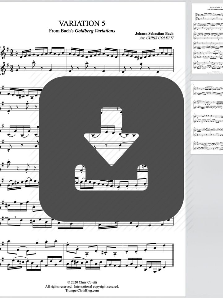 Trumpet Duet: Bach Goldberg Variation #5 product image (1)