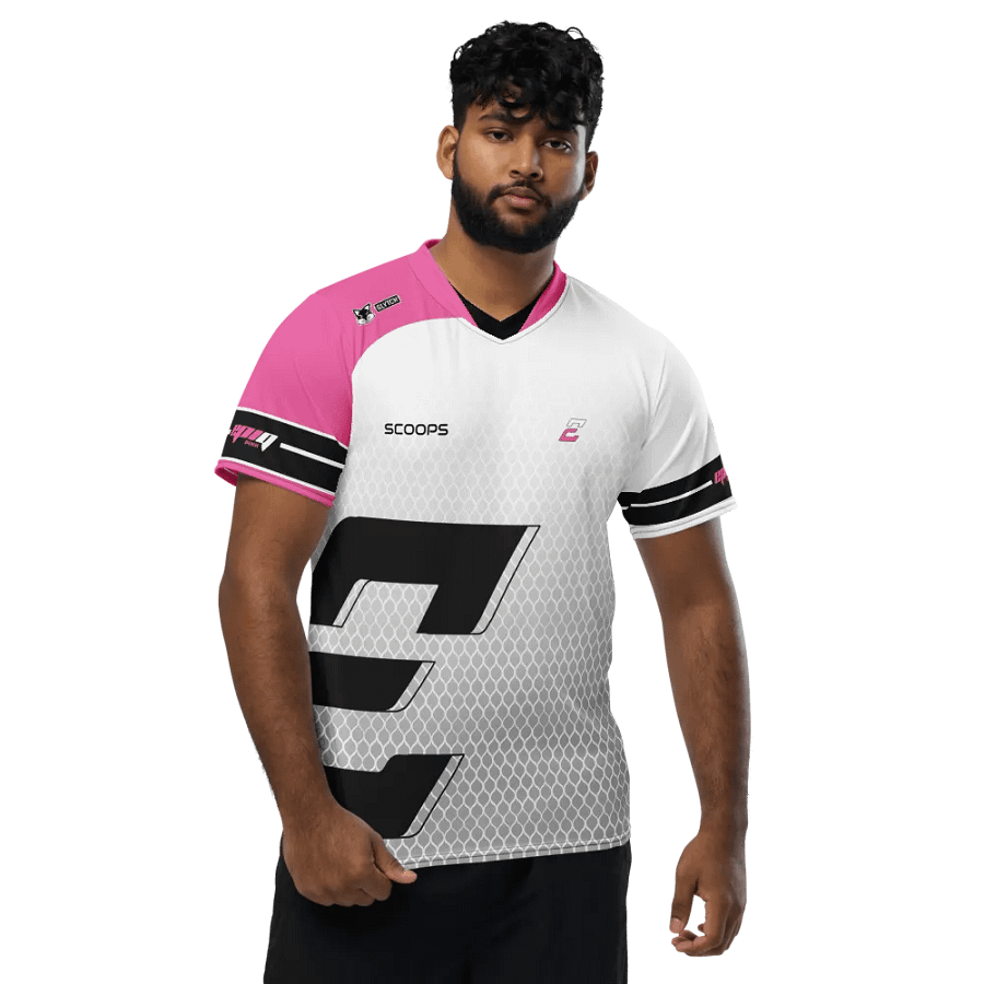 White "Scoops" Elite Pro Jersey - EpiQ Pink product image (1)
