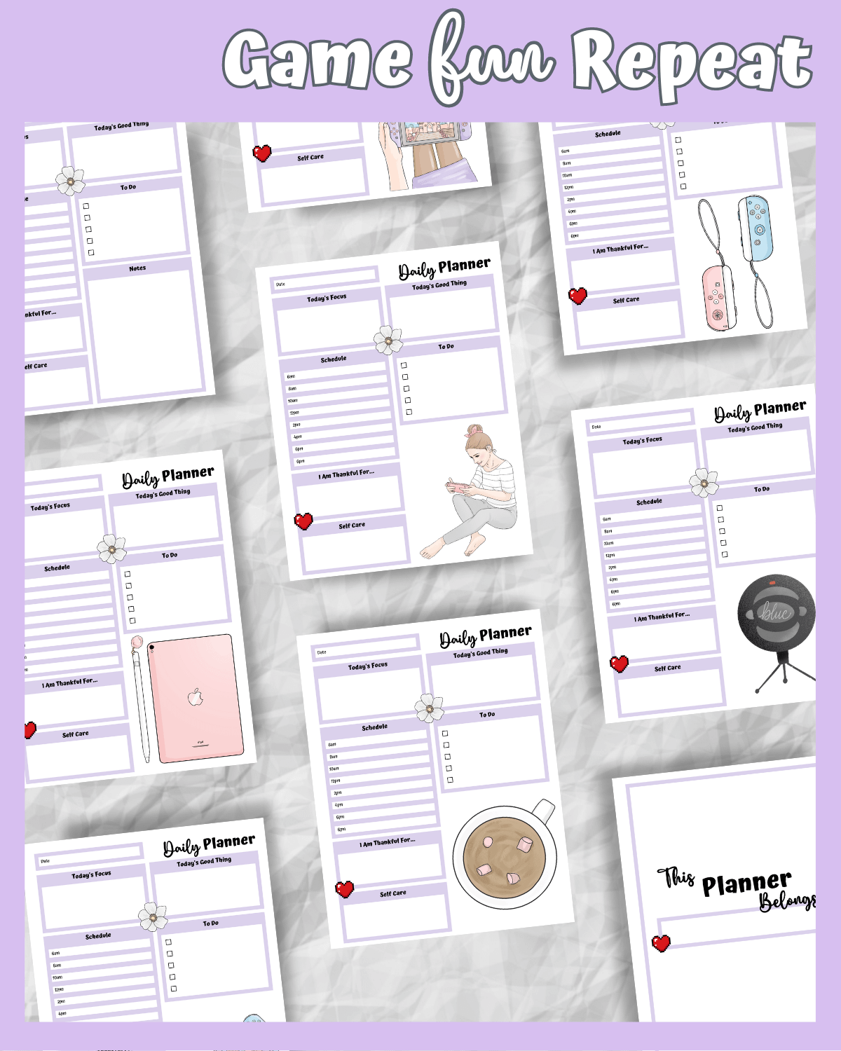Purple Printable Planner - Gamer Themed product image (6)