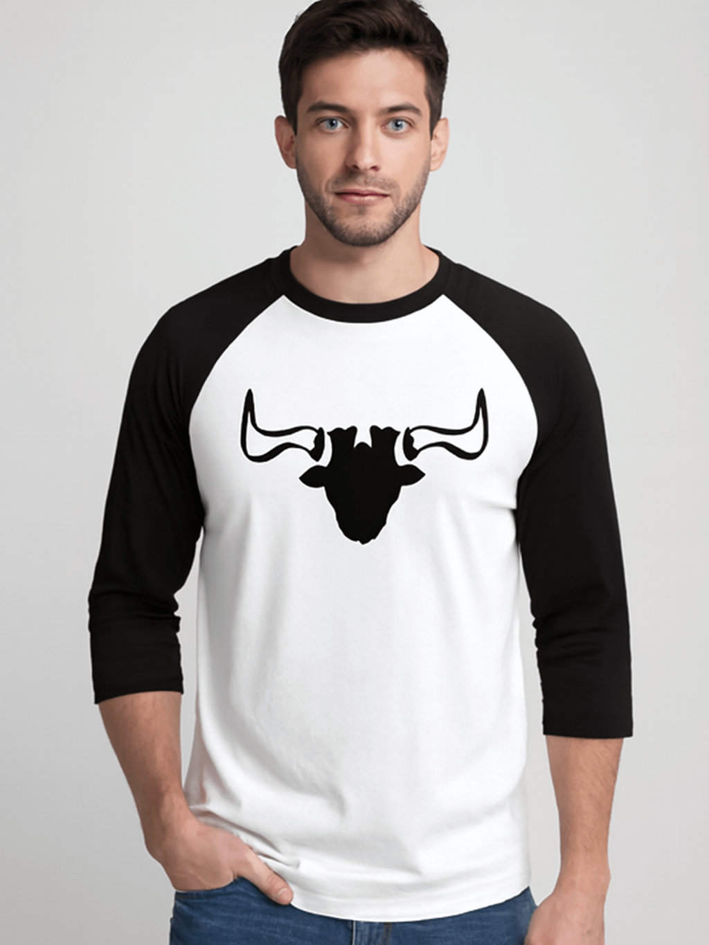 Bull Skull Graphic Long Sleeve T-Shirt product image (1)
