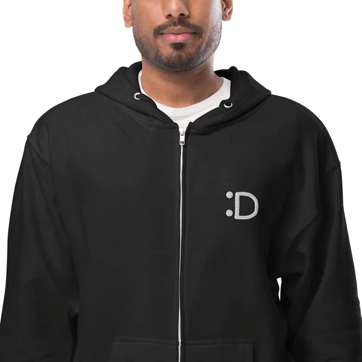7mxrch Zip-Up Embroided Smile Hoodie product image (1)