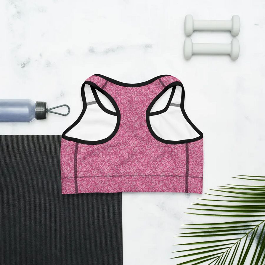 Dk Pink All-Over Print Sports Bra product image (8)