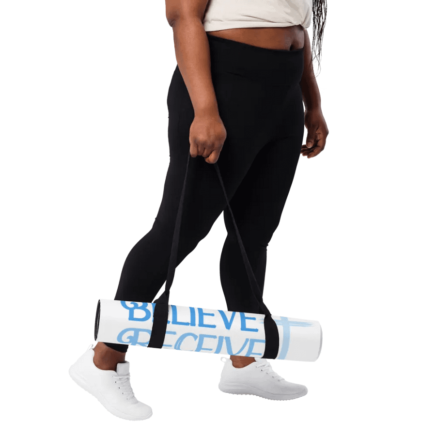 Breathe Believe Receive Yoga Mat, Inspirational Motivational, Self-Affirmation, Positive Vibes, Gift Idea product image (3)