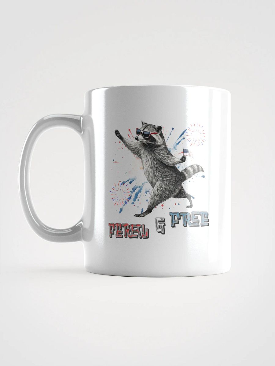 Feral And Free Raccoon Patriotic Mug product image (1)