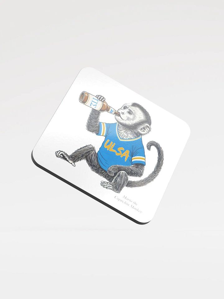 Mario the Capuchin Glossed Cork Coaster product image (1)