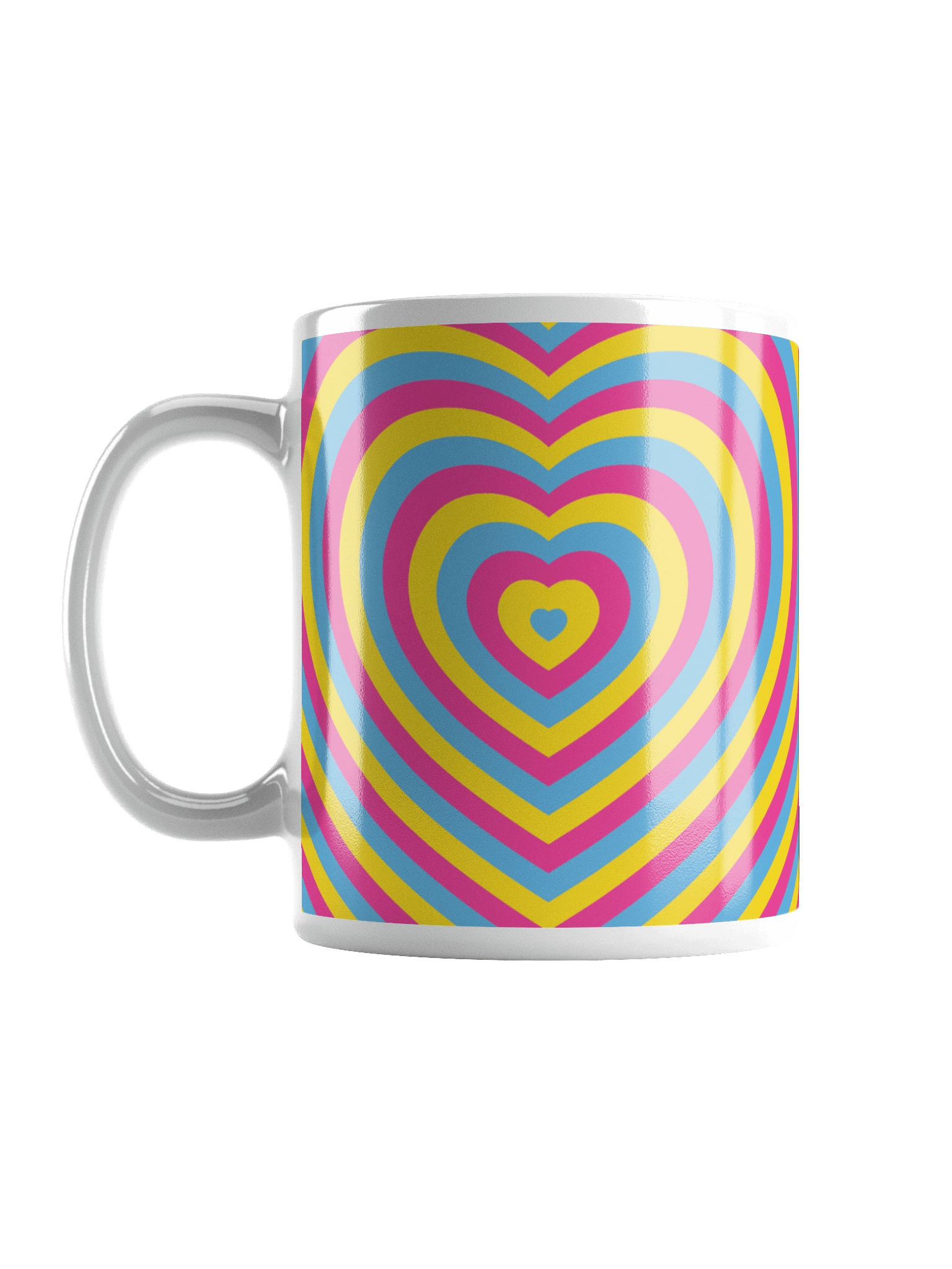 Pansexual Pride Hearts Mug (Right-handed) product image (1)