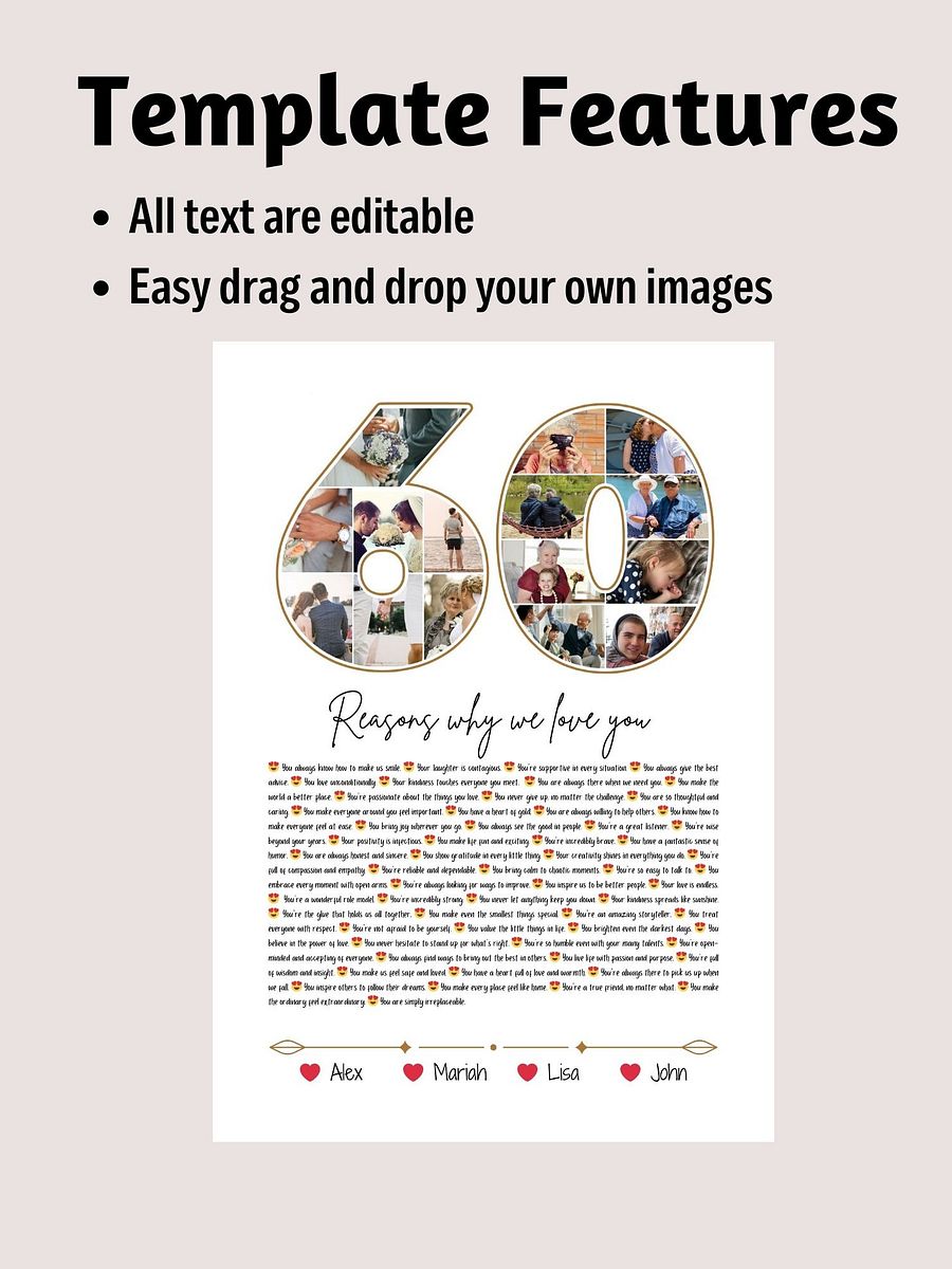 60 Reasons Why We Love You Canva Template product image (4)