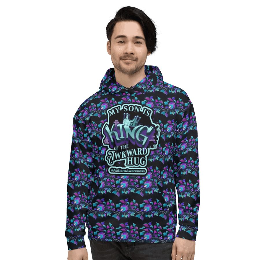 King of the Awkward Hug #Autism Awareness All Over Print Hoodie product image (9)