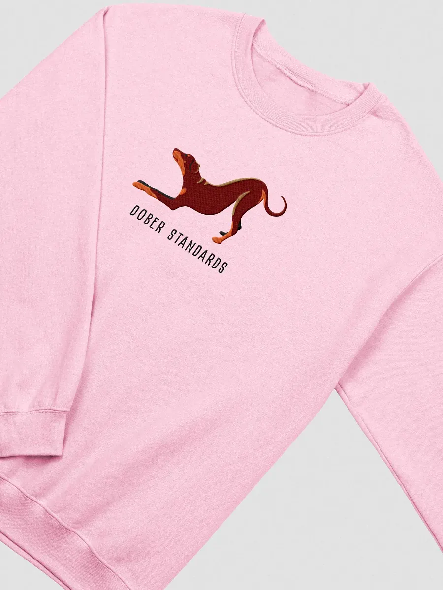 Dober Standards Sweatshirt (Embroidered) of a Doberman Pinscher(Red, Full Tail & Ears) product image (6)