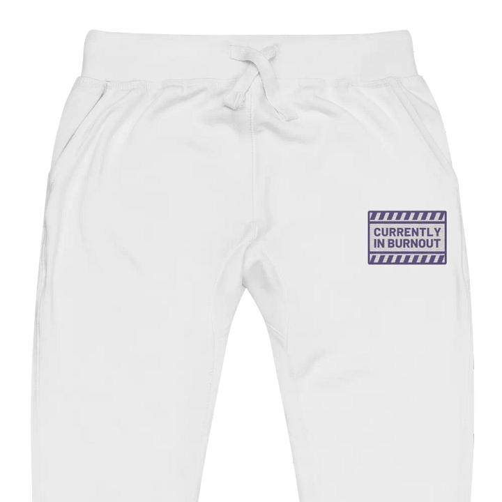 CURRENTLY IN BURNOUT (purple design) embroidered fleece joggers product image (13)
