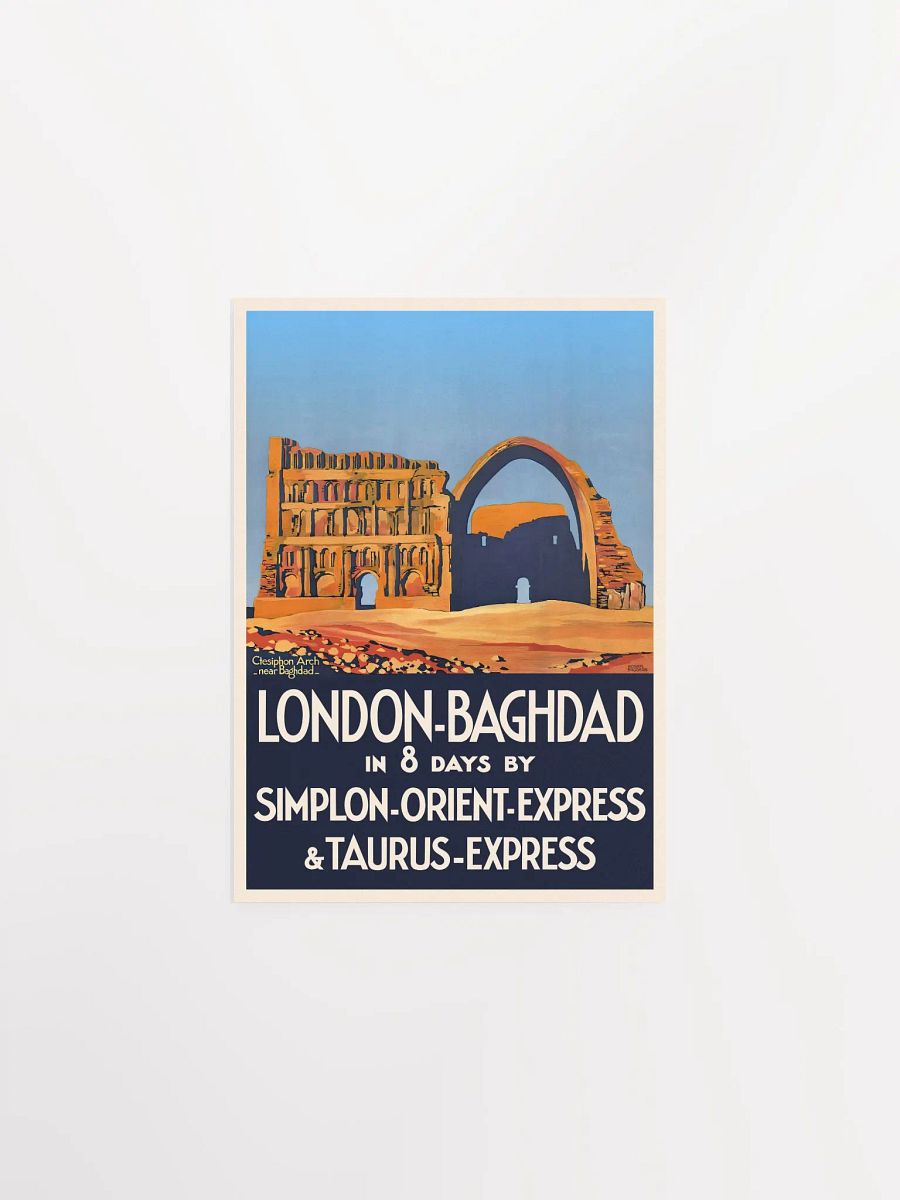 London, England - Baghdad, Iraq, Simplon Orient Express 1920s — retro travel poster, vintage travel art print, retro travel wall art product image (6)
