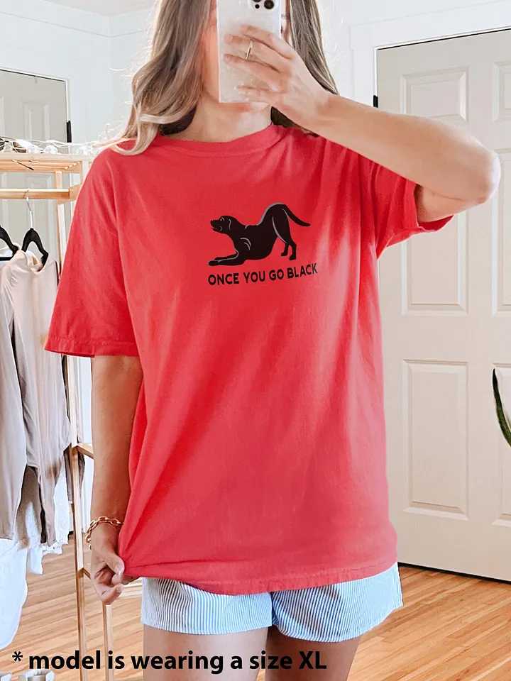 Once You Go Black T-Shirt(Embroidered) of a Labrador Retriever(Black) product image (2)