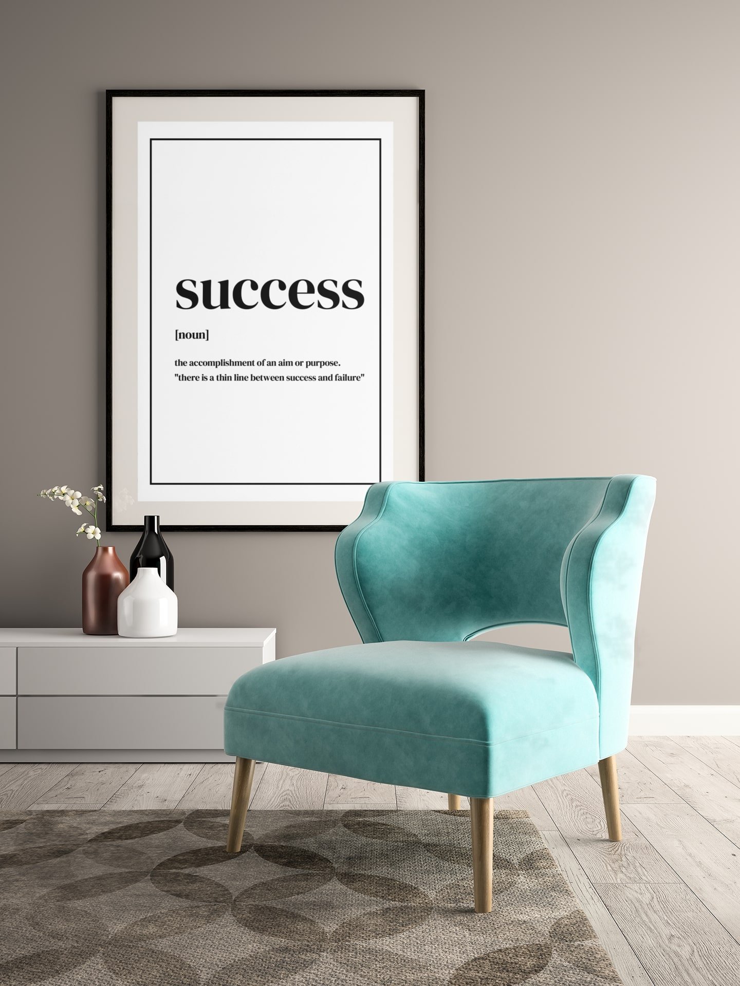Modern Success Definition Poster, Minimalist Office Decor, Inspirational Quote Wall Art, Motivational Typography Print, Goal Achievement Art product image (4)