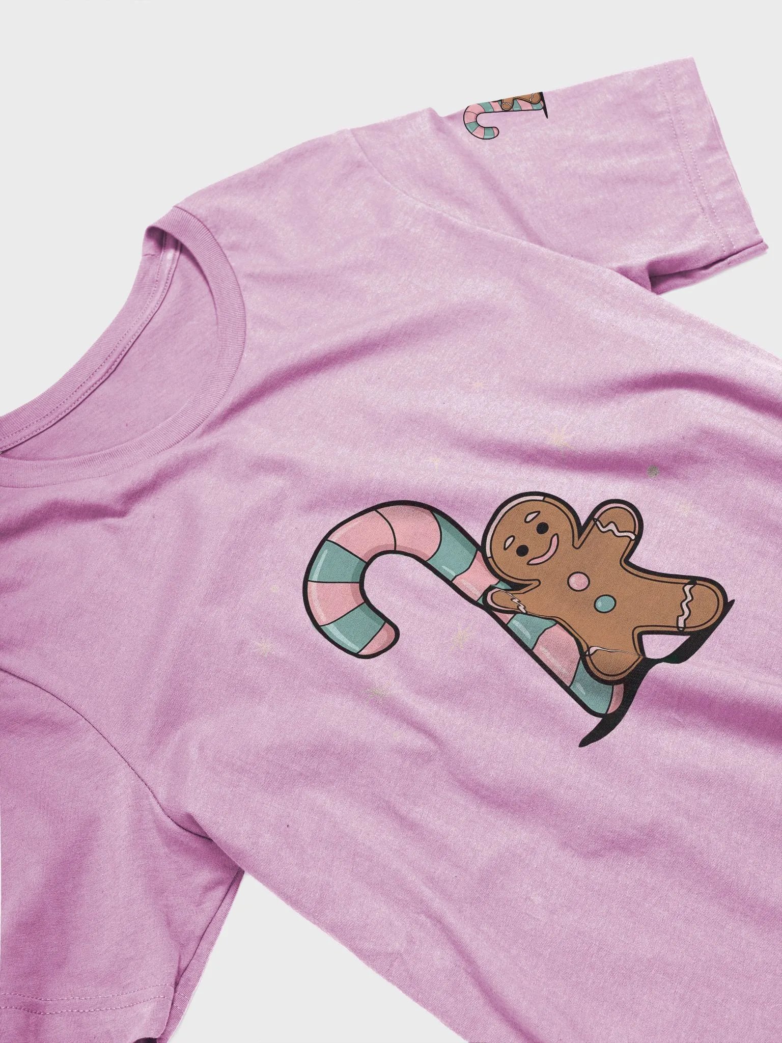 Festive Candy Cane and Gingerbread Man T-Shirt product image (31)