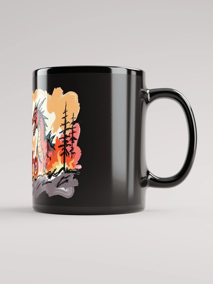 Dragon Fire Print: Burned to Ash Black Glossy Mug product image (2)