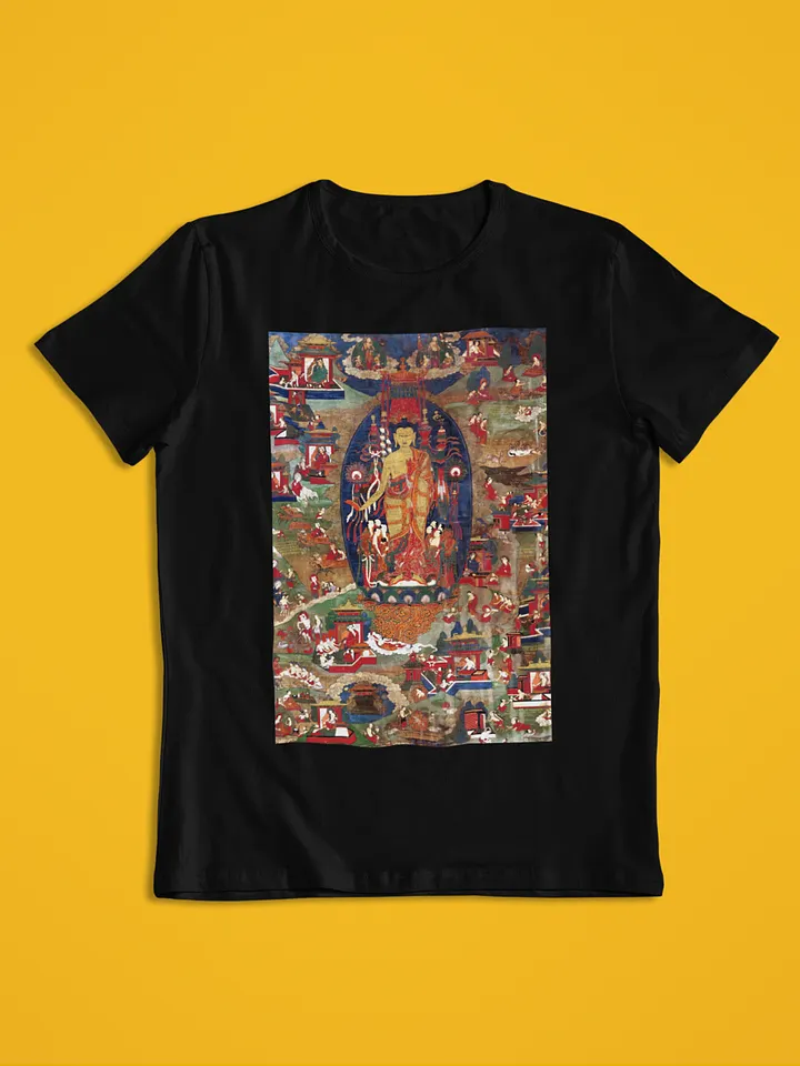 Buddha Shakyamuni and His Previous Lives Traditional Buddhist Thangka Art Unisex T-Shirt product image (1)