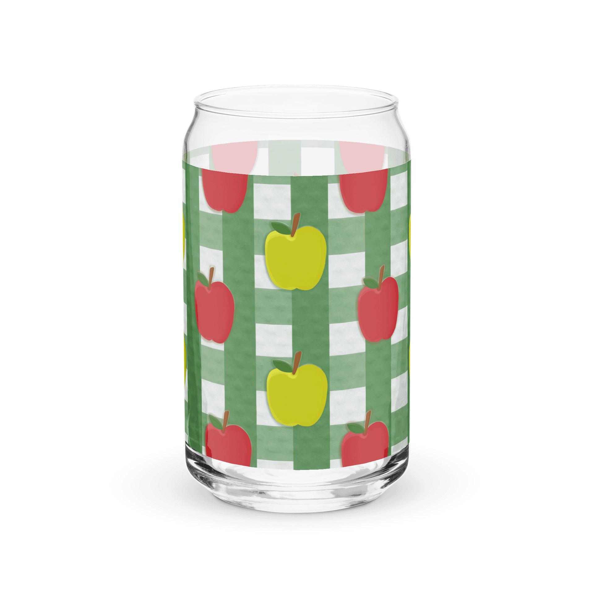 Apple Gingham- Green Background Glass Tumbler product image (4)