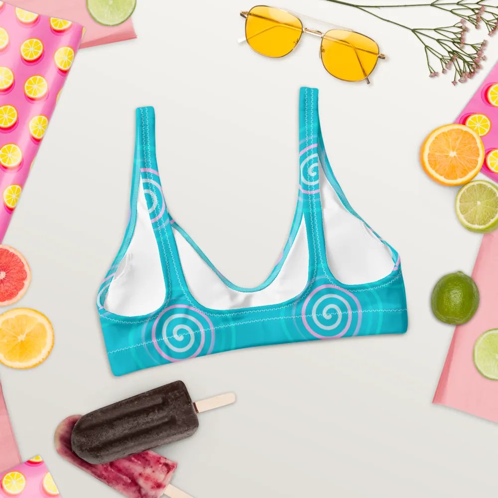 Beautiful Minimalist Ocean Swirl Pattern Padded Bikini Top product image (3)