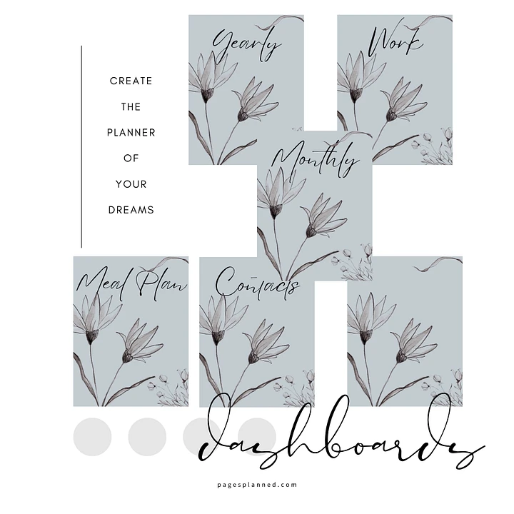 Blooming Serenity Floral Dashboards Digital Insert- Portrait Orientation product image (1)