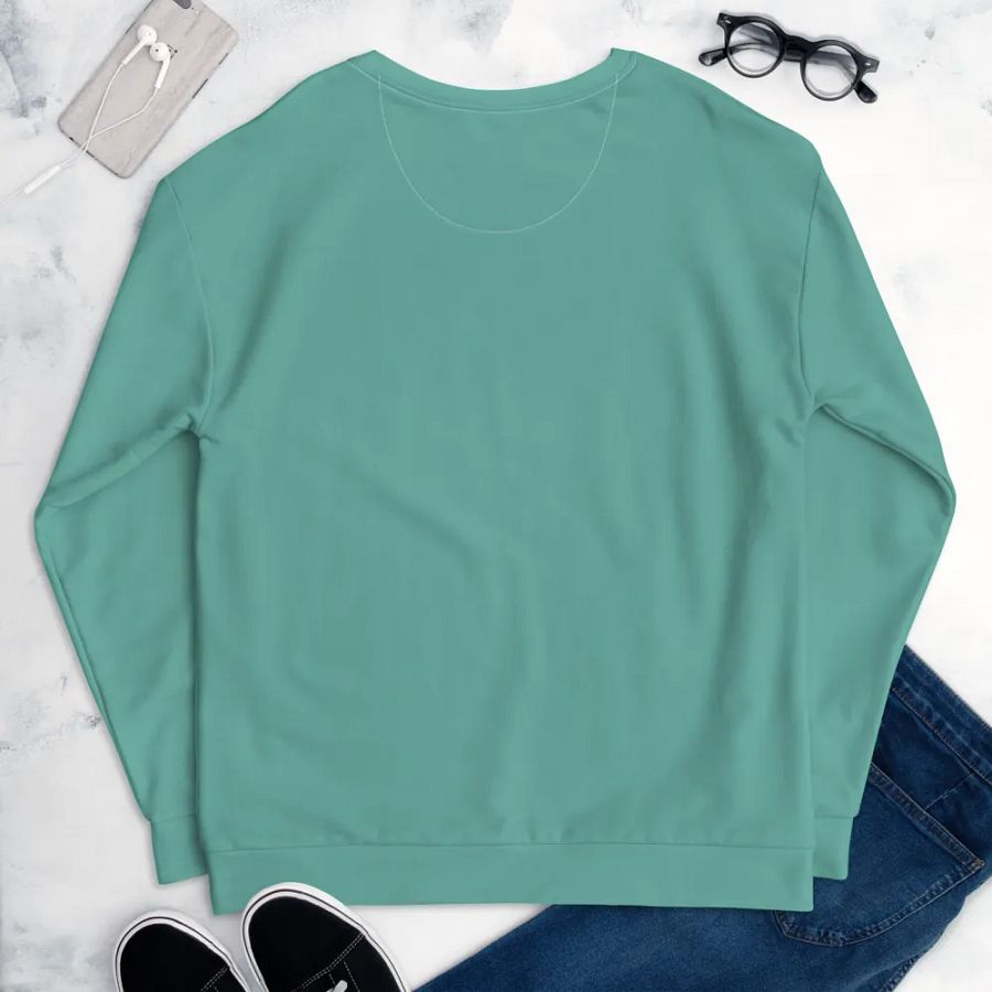 Plain Turquoise Green True Summer Unisex Recycled Polyester Heavyweight Premium Sweatshirt by Treasure Pie product image (9)