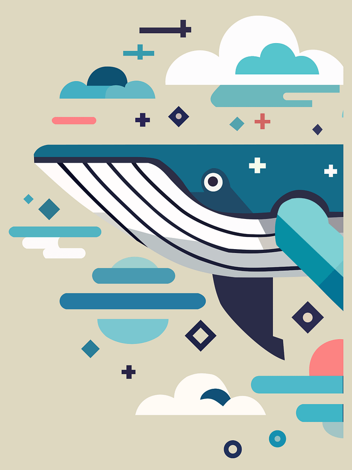 Free Geometric Whale PNG Art - Transparent Background, Low Poly Ocean Animal Illustration product image (1)