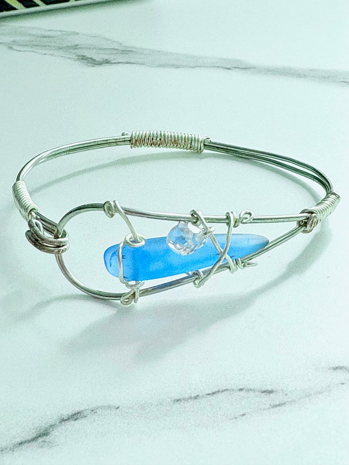 Handmade 7.5" Wire Wrapped Bracelet | Coastal Charm Jewelry by Monique Faella Designs™ | MFD-00171 product image (1)
