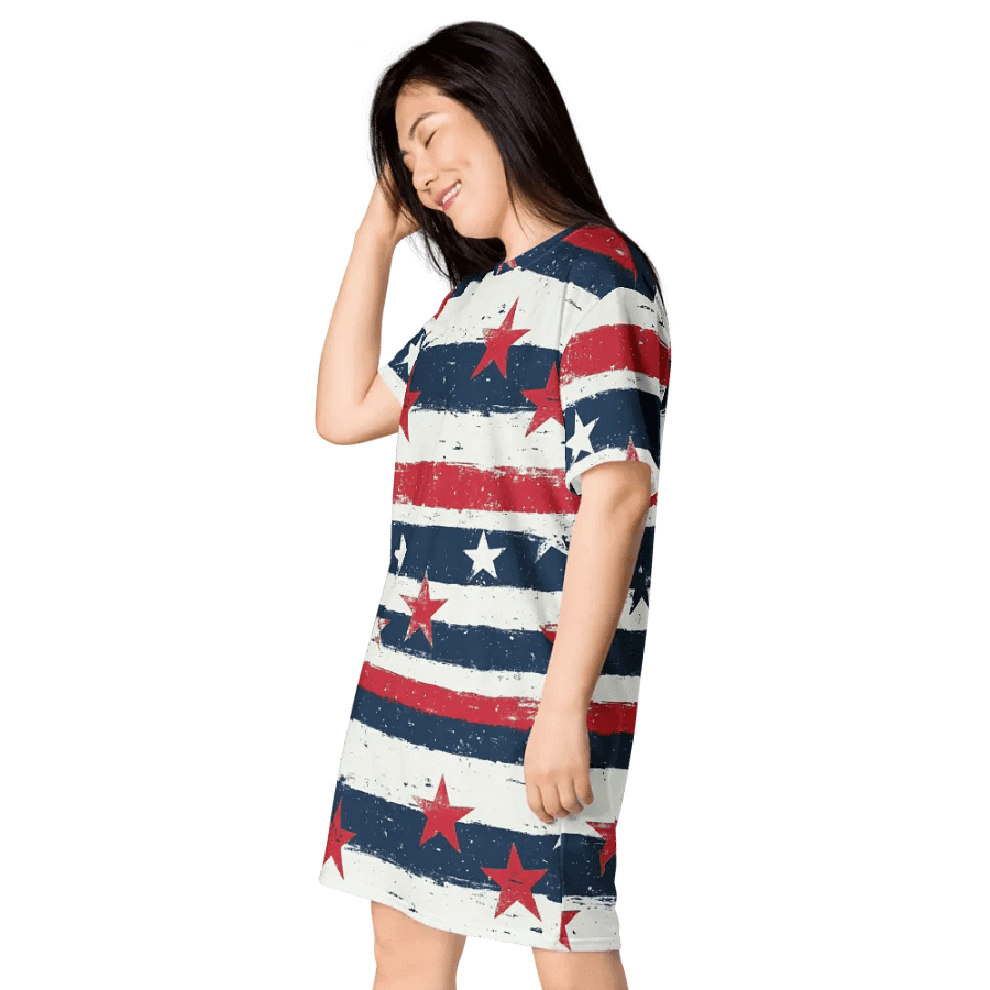 Geaux 31 (On Back) - Vintage Patriots (Stars & Stripes) T-Shirt Dress product image (4)