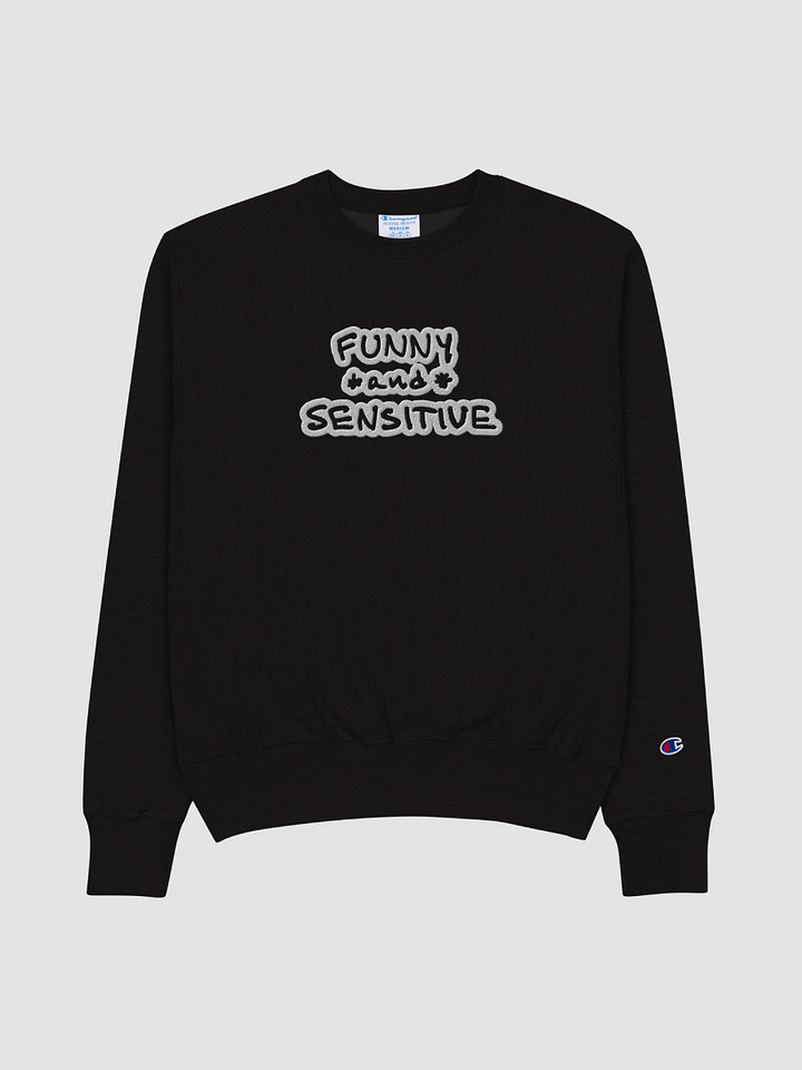 FUNNY *and* SENSITIVE (bubble design) embroidered Champion Crewneck Sweatshirt product image (1)