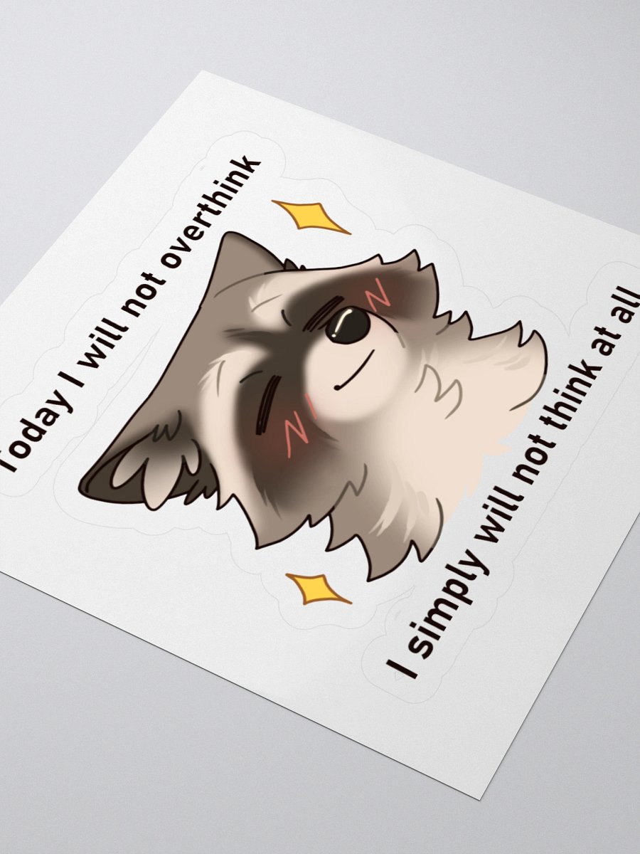 Will Not Overthink Raccoon Vinyl Sticker product image (3)