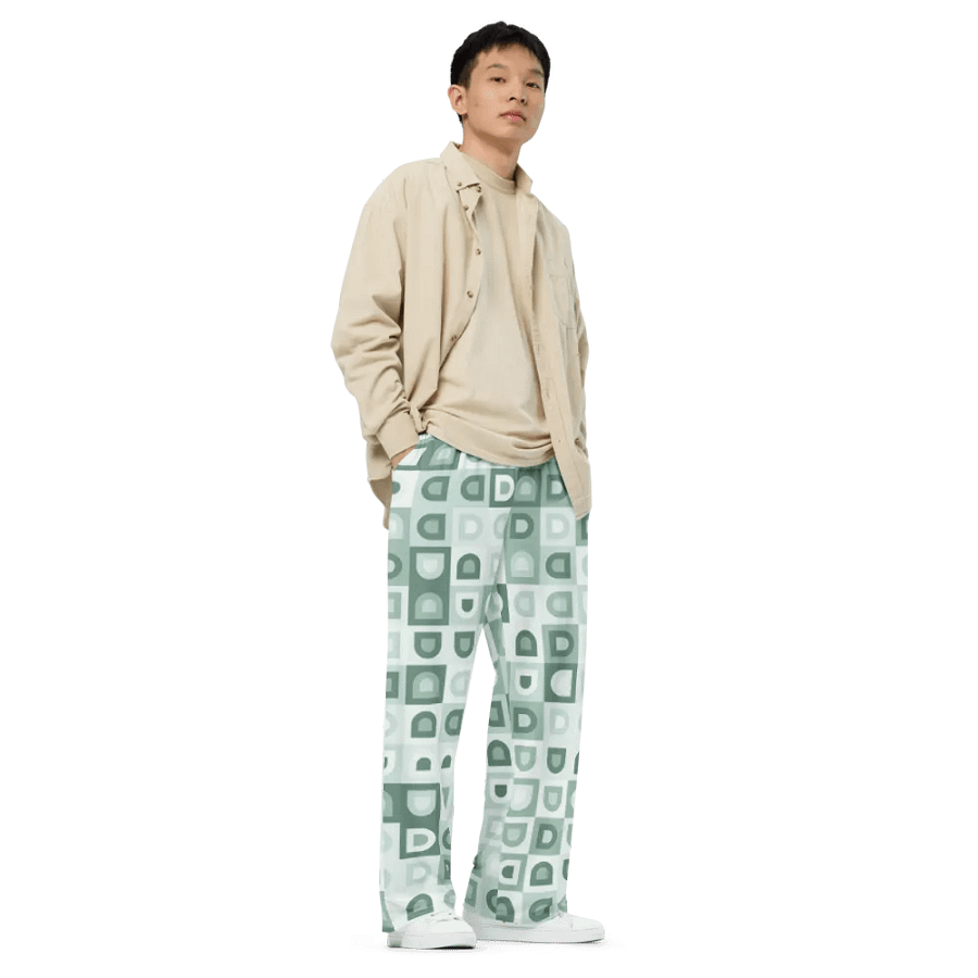 BUIII Retro Geometric: Mint Oasis Wide-Leg Pants product image (8)