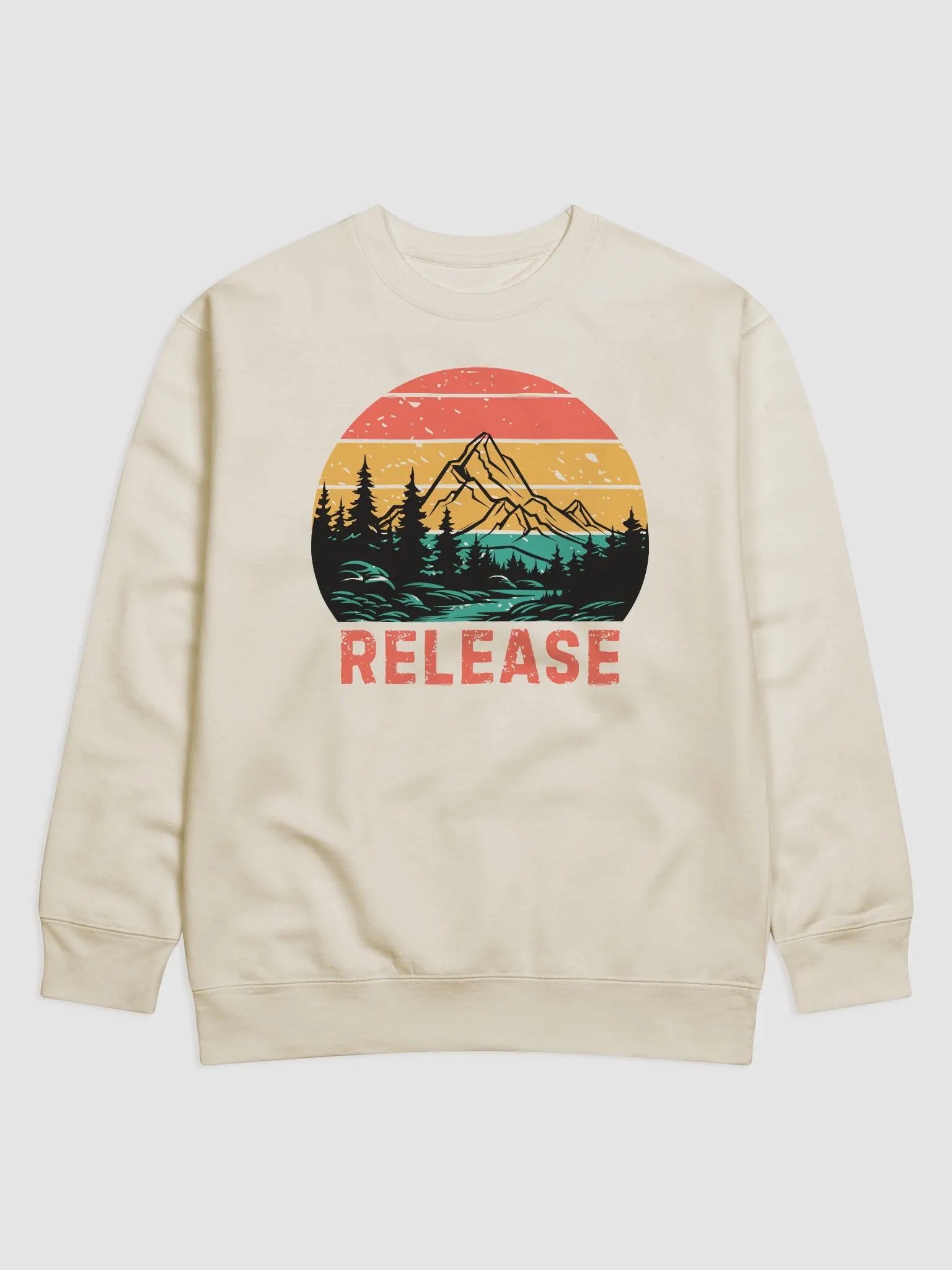 Release Vintage Sunset Mountain Lake Forest Sweatshirt product image (7)