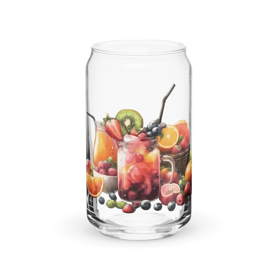 Fruit juice with fruit slice mixed water affect design-02-Can-Shaped Glass product image (4)