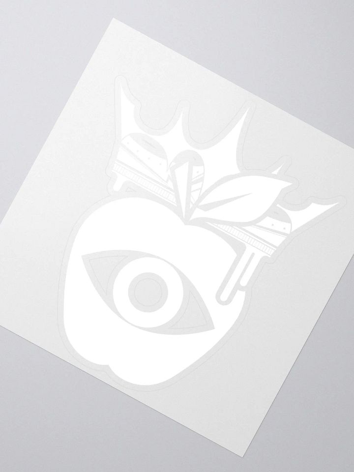 Crowned Apple LARGE (White) ✦ Kiss Cut Stickers product image (6)