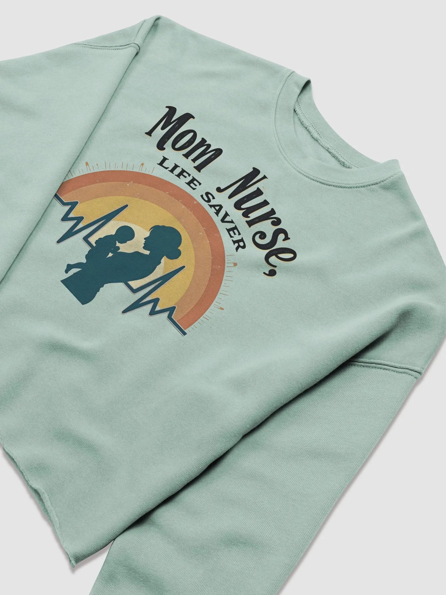 Rainbow Nurse Mom Crop Sweatshirt product image (10)