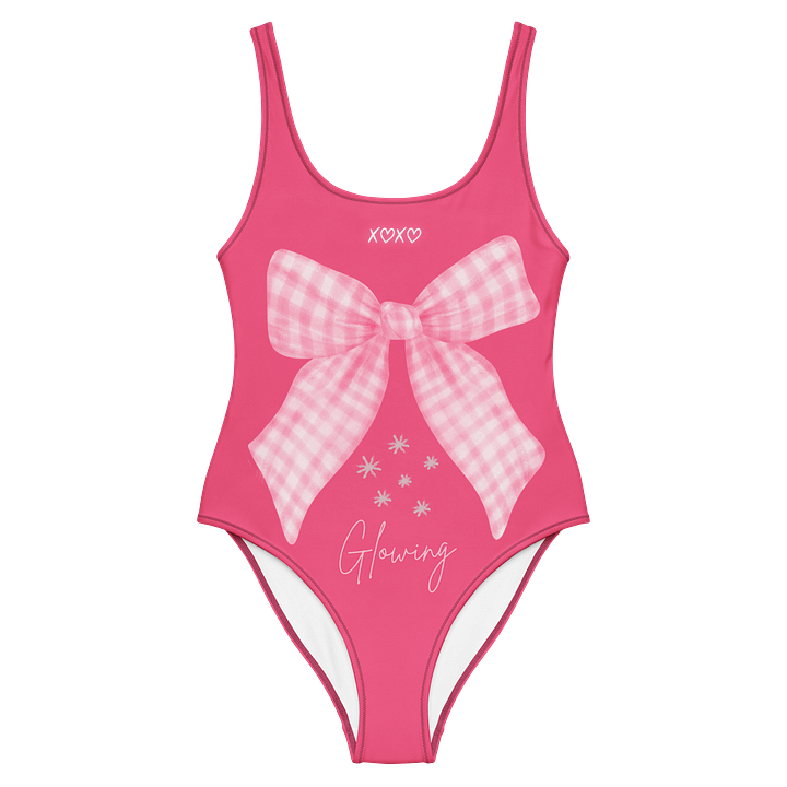 🎀 Glowlita "Sugar Kiss" Pink Patterned Bow One-Piece product image (1)