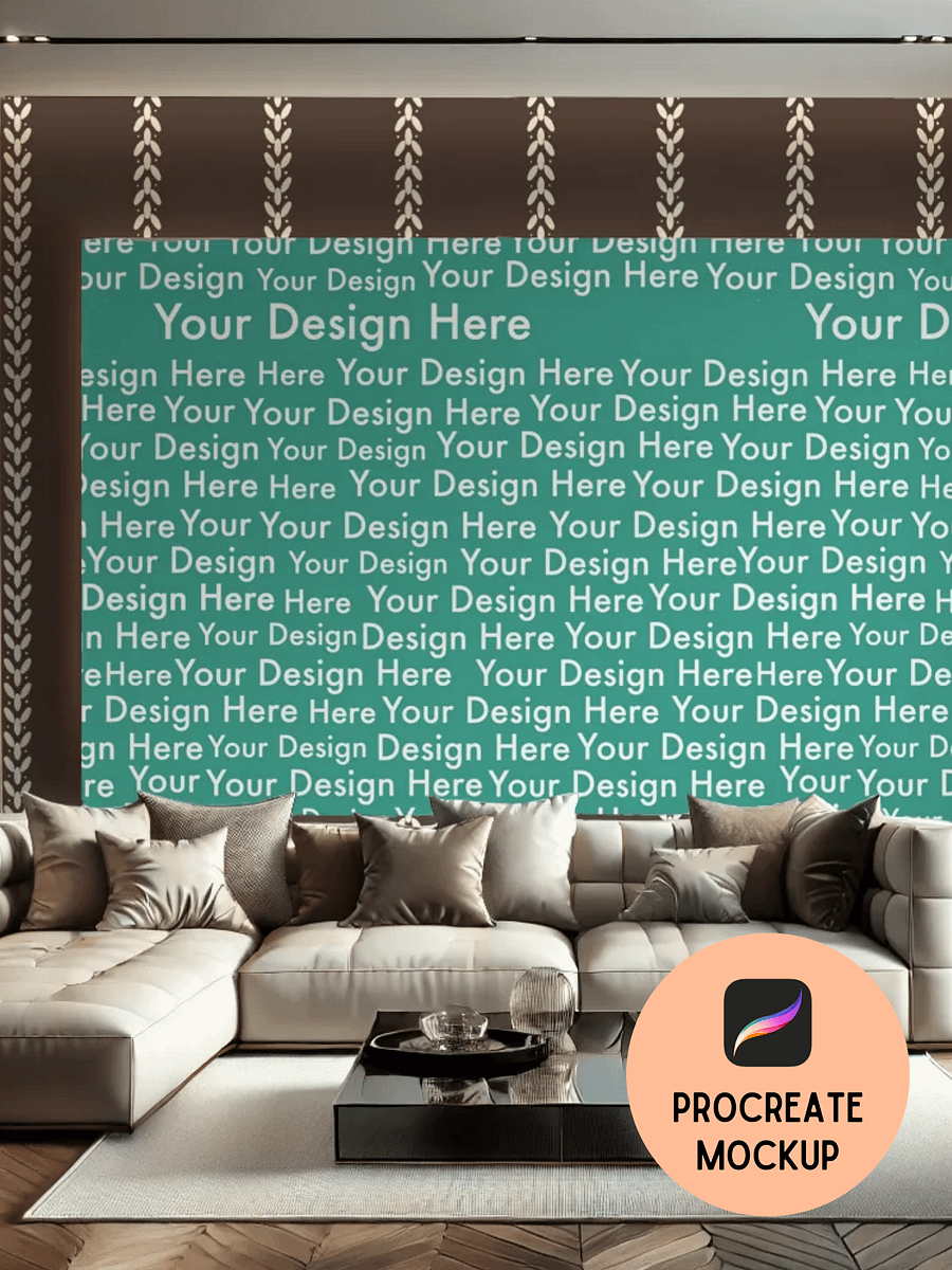 Procreate Mockup – Elegant Living Room Scene for Wallpaper & Art Prints + Business Guide |MaddaMom 250201) product image (4)