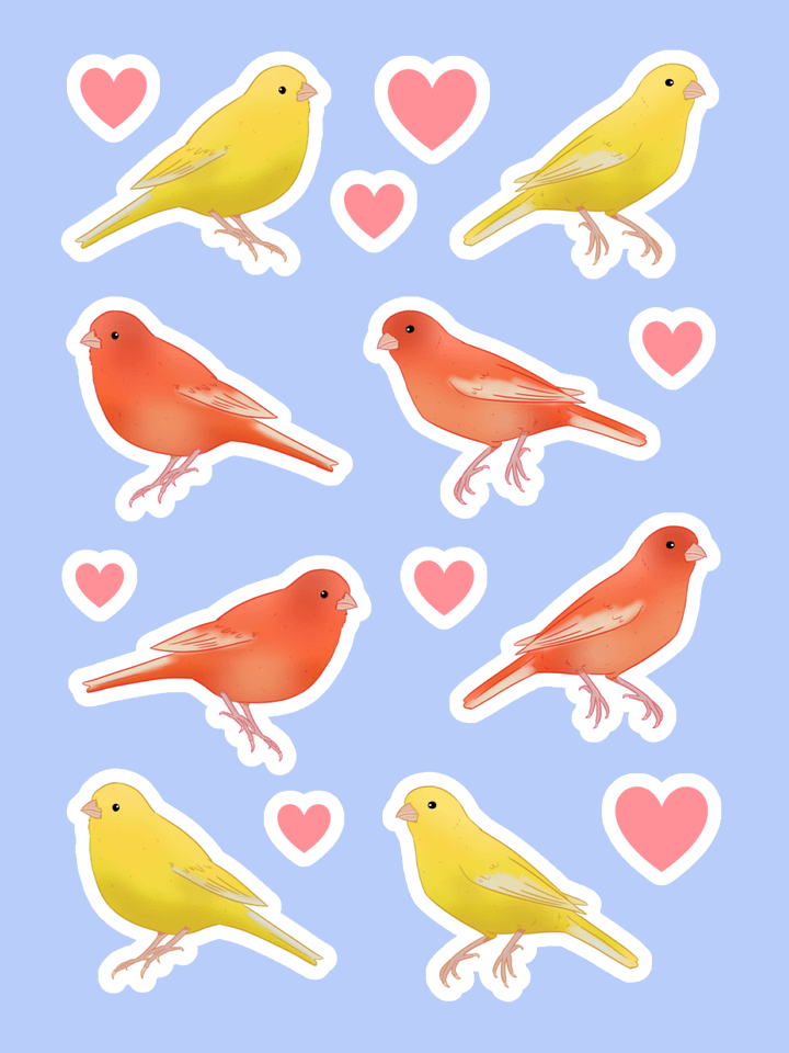 Yellow Canary and Red Factor Canary Sticker Sheet product image (2)