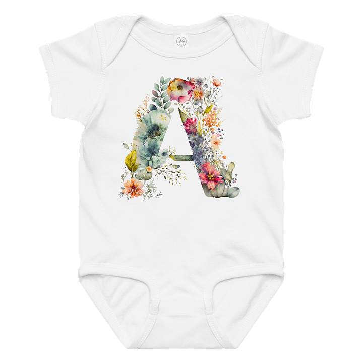 Floral Alphabet Baby Bodysuit product image (1)
