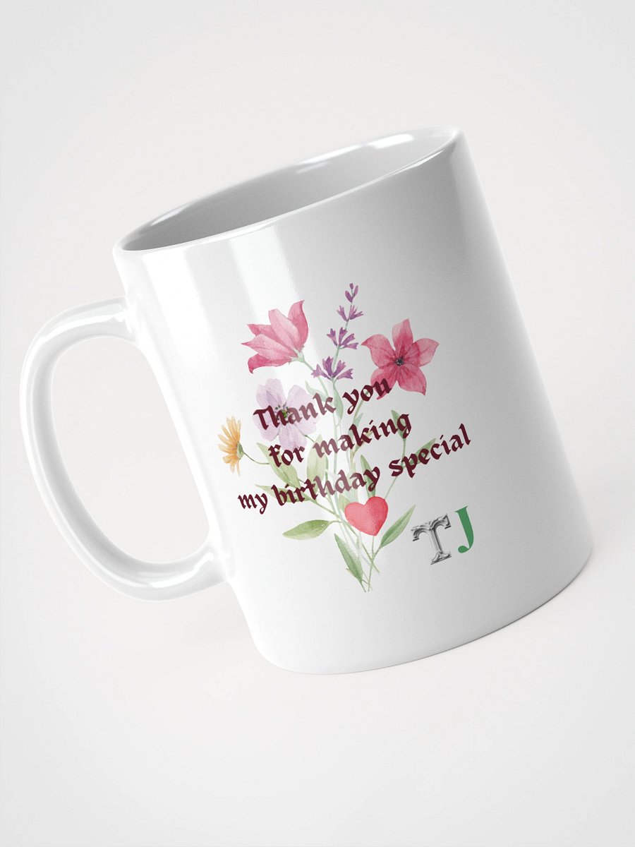 Customizable Special Birthday Thanks White Glossy Mug product image (4)