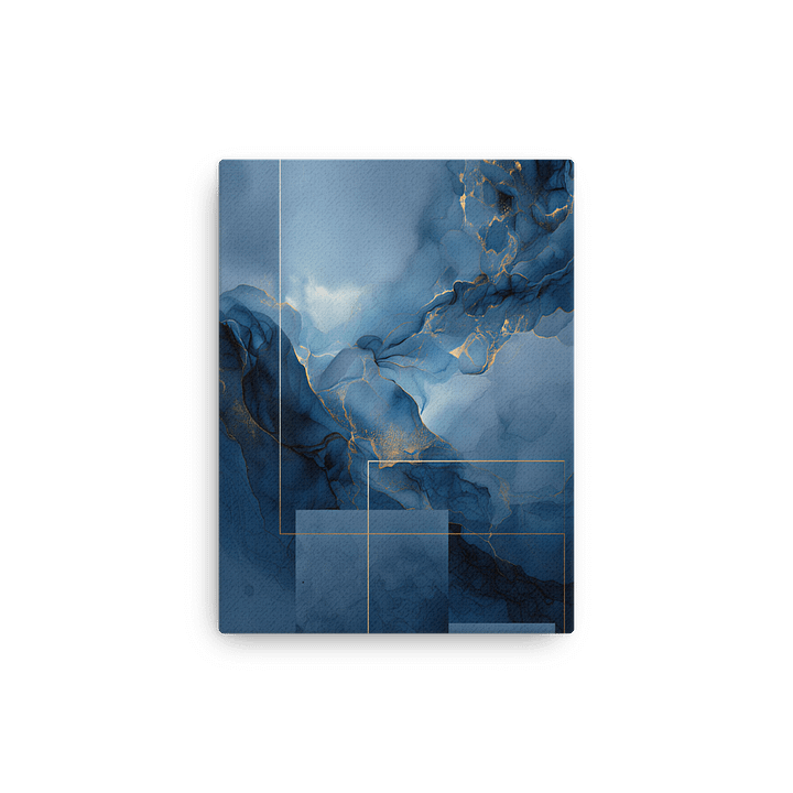 Midnight Flow – Abstract Blue and Gold Fluid Art with Geometric Accents product image (13)